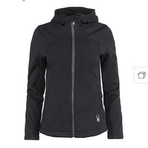 Womens Size Medium Spyder Alyce Softshell Jacket With Hood Black